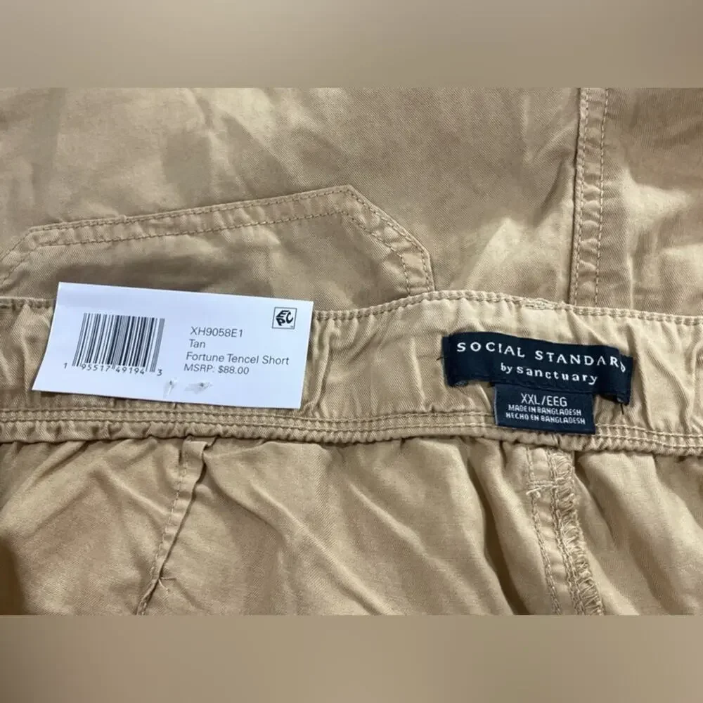 NWT Social Standard Sanctuary Anthro Shorts Hiking Camp Camel Size XXL